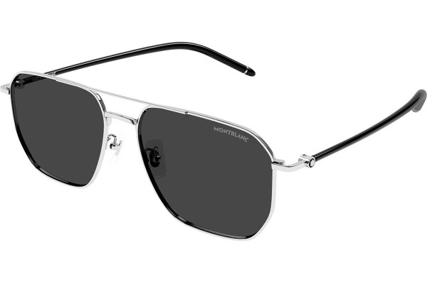 Okulary przeciwsłoneczne Mont Blanc MB0367SA 002 Kwadratowe Srebrne