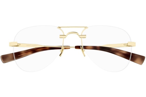 Okulary korekcyjne Saint Laurent SL745 002 Pilotki (Aviator) Złote