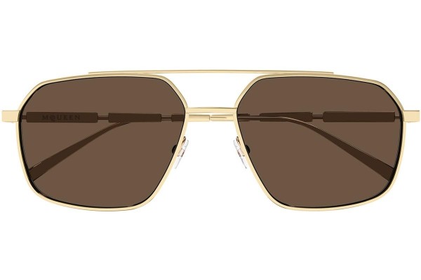 Okulary przeciwsłoneczne Alexander McQueen AM0477S 002 Pilotki (Aviator) Złote