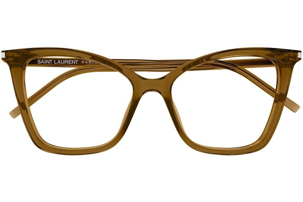 Okulary korekcyjne Saint Laurent SL386 009 Kocie oczy Brązowe