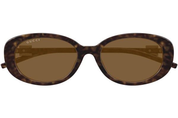 Okulary przeciwsłoneczne Gucci GG1684SA 004 Owalne Havana