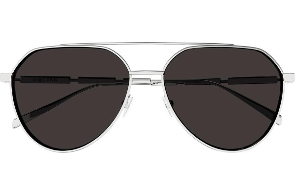 Okulary przeciwsłoneczne Alexander McQueen AM0478S 001 Pilotki (Aviator) Srebrne