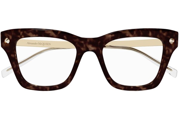 Okulary korekcyjne Alexander McQueen AM0484O 006 Kwadratowe Havana