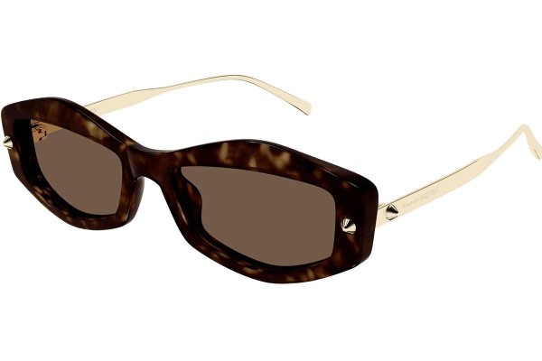 Okulary przeciwsłoneczne Alexander McQueen AM0482S 002 Prostokątne Havana