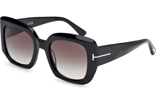 Okulary przeciwsłoneczne Tom Ford Carla-02 FT1220 01B Kocie oczy Czarne