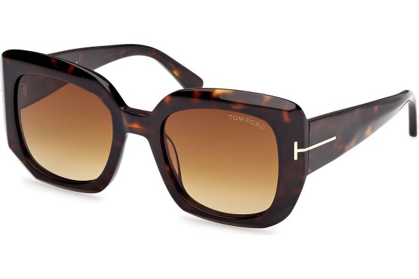 Okulary przeciwsłoneczne Tom Ford Carla-02 FT1220 52F Kocie oczy Havana