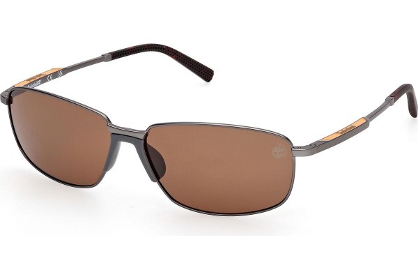 Okulary przeciwsłoneczne Timberland TB00041 09H Polarized Prostokątne Szare