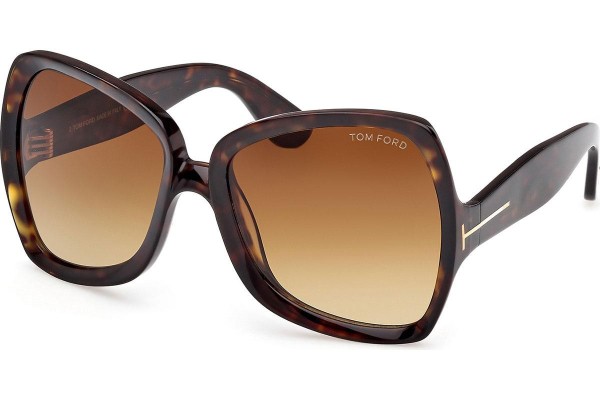 Okulary przeciwsłoneczne Tom Ford Jerry FT1222 52F Kocie oczy Havana