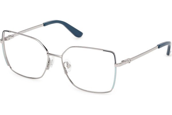 Okulary korekcyjne Guess GU50223 010 Kocie oczy Srebrne