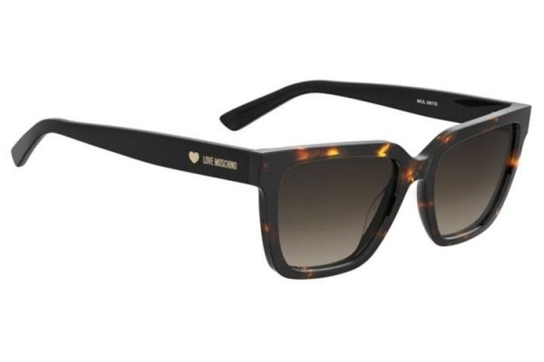 Okulary przeciwsłoneczne Love Moschino MOL087/S 086/HA Kwadratowe Havana