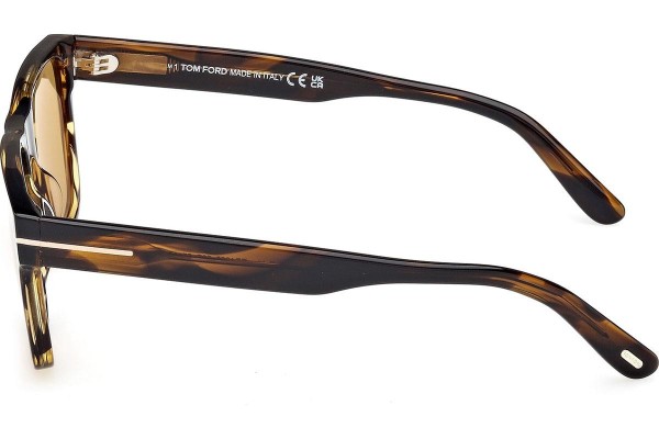 Okulary przeciwsłoneczne Tom Ford Calder FT1205 56E Kwadratowe Havana