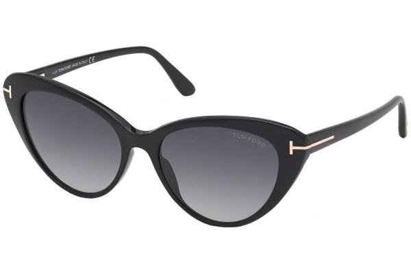 Okulary przeciwsłoneczne Tom Ford FT0869 01B Kocie oczy Czarne