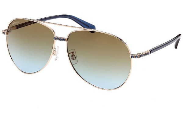 Okulary przeciwsłoneczne Swarovski SK0343-H 28W Pilotki (Aviator) Złote