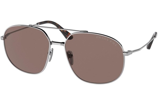 Okulary przeciwsłoneczne Prada PR51YS 5AV05C Polarized Pilotki (Aviator) Srebrne