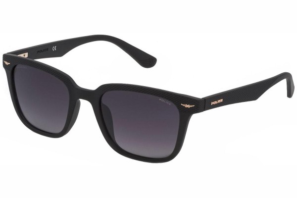 Okulary przeciwsłoneczne Police Gator 1 SPLE01 U28P Polarized Kwadratowe Czarne