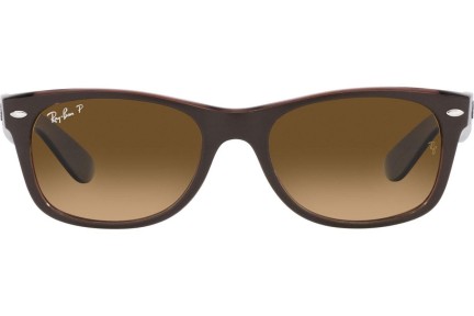 Okulary przeciwsłoneczne Ray-Ban New Wayfarer RB2132 6608M2 Polarized Kwadratowe Brązowe