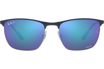 Okulary przeciwsłoneczne Ray-Ban Chromance Collection RB3686 92044L Polarized Kwadratowe Niebieskie