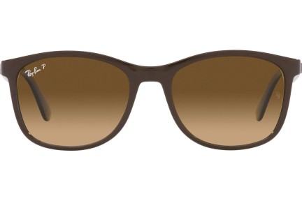 Okulary przeciwsłoneczne Ray-Ban RB4374 6600M2 Polarized Kwadratowe Brązowe