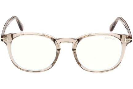 Okulary korekcyjne Tom Ford FT5819-B 057 Okrągłe Beżowe