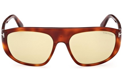 Okulary przeciwsłoneczne Tom Ford FT1002 53E Pilotki (Aviator) Havana