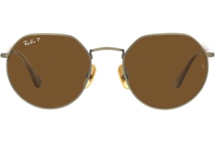 Okulary przeciwsłoneczne Ray-Ban Titanium Collection RB8165 920757 Polarized Okrągłe Złote