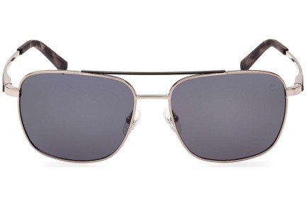 Okulary przeciwsłoneczne Timberland TB9303 08D Polarized Pilotki (Aviator) Srebrne