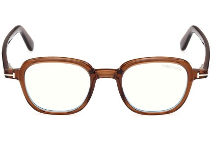 Okulary korekcyjne Tom Ford FT5837-B 048 Okrągłe Brązowe