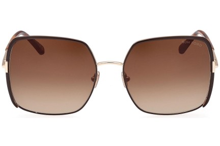 Okulary przeciwsłoneczne Tom Ford FT1006 48F Kocie oczy Brązowe