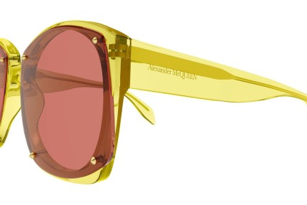 Okulary przeciwsłoneczne Alexander McQueen AM0334S 003 Kwadratowe Żółte