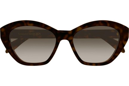 Okulary przeciwsłoneczne Alexander McQueen AM0355S 002 Kocie oczy Havana