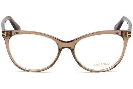 Okulary korekcyjne Tom Ford FT5513 045 Kocie oczy Brązowe