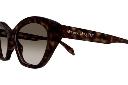 Okulary przeciwsłoneczne Alexander McQueen AM0355S 002 Kocie oczy Havana