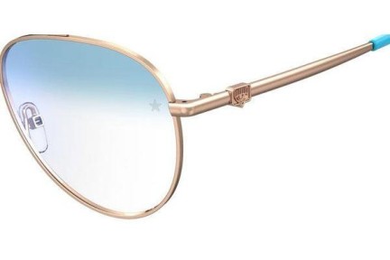 Okulary korekcyjne Chiara Ferragni CF1009/BB HOT/K6 blue-light [non-prescription] Pilotki (Aviator) Złote