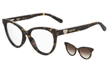 Okulary korekcyjne Love Moschino MOL051/CS 086/HA Kocie oczy Havana