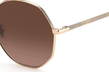 Okulary przeciwsłoneczne Jimmy Choo CORAL/G/SK 06J/HA Okrągłe Złote