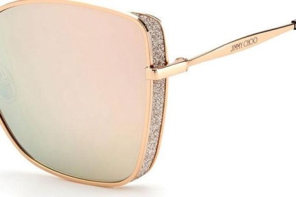 Okulary przeciwsłoneczne Jimmy Choo ALEXIS/S DDB/SQ Kwadratowe Złote