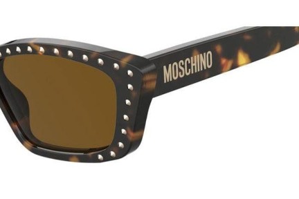 Okulary przeciwsłoneczne Moschino MOS091/S 086/70 Kocie oczy Havana