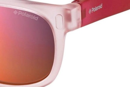 Okulary przeciwsłoneczne Polaroid Junior P0115 MZF/OZ Polarized Kwadratowe Różowe