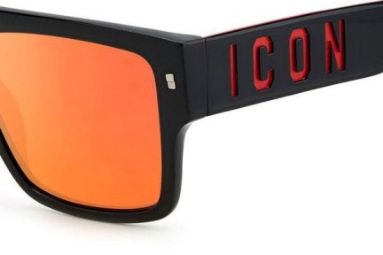 Okulary przeciwsłoneczne Dsquared2 ICON0003/S OIT/UZ Flat Top Czarne