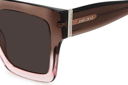 Okulary przeciwsłoneczne Jimmy Choo EDNA/S 08M/70 Kwadratowe Brązowe