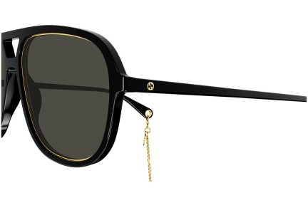 Okulary przeciwsłoneczne Gucci GG1077S 001 Pilotki (Aviator) Czarne