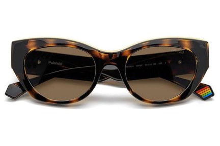 Okulary przeciwsłoneczne Polaroid PLD6199/S/X 086/SP Polarized Kocie oczy Havana