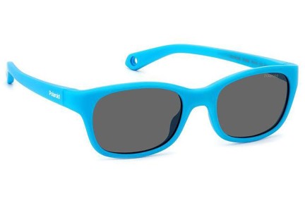 Okulary przeciwsłoneczne Polaroid Junior PLDK006/S MVU/M9 Polarized Prostokątne Niebieskie