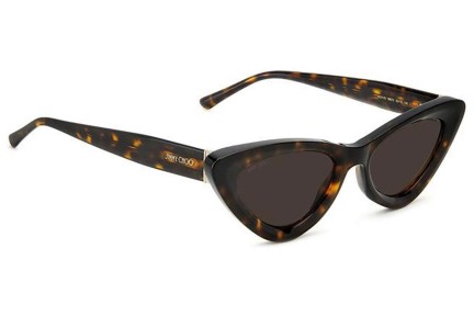 Okulary przeciwsłoneczne Jimmy Choo ADDY/S 086/70 Kocie oczy Havana