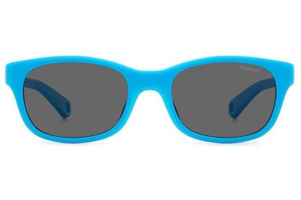 Okulary przeciwsłoneczne Polaroid Junior PLDK006/S MVU/M9 Polarized Prostokątne Niebieskie