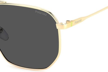 Okulary przeciwsłoneczne Polaroid PLD4141/G/S/X 2F7/M9 Polarized Kwadratowe Złote