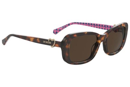 Okulary przeciwsłoneczne Love Moschino MOL060/S 05L/70 Prostokątne Havana