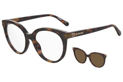 Okulary korekcyjne Love Moschino MOL058/CS 05L/70 Okrągłe Havana