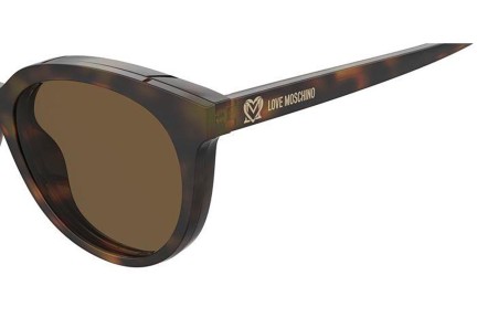 Okulary korekcyjne Love Moschino MOL058/CS 05L/70 Okrągłe Havana