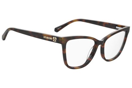 Okulary korekcyjne Love Moschino MOL615 05L Kocie oczy Havana